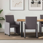 Ratastega S&ouml;&ouml;gi-toolid 2 tk Hall 57 x 66 x 94 cm Kunstnahk