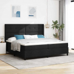 Kontinentaalvoodi madratsi ja peatsiga must 200 x 200 cm kangas