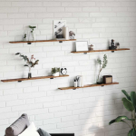 Raamatute riiuli plaat 4 tk Pruun 100 x 10 x 1,5 cm Tehispuit