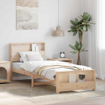 Voodiraam peatsiga Pruun 100 x 200 cm Tehispuit