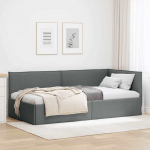 Nurga voodiraam peatsiga Tumehall 100 x 200 cm kangas