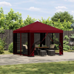 Paviljon 3 x 3 m Veinipunane Pol&uuml;ester ja teras 190 gsm