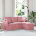 Diivan roosa 198 x 134 x 80 cm samet