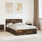 Voodiraam sahtliga suitsetatud tamm 150 x 200 cm inseneripuit