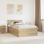 Voodi raam peaga sonoma tamm 120 x 190 cm tehispuit
