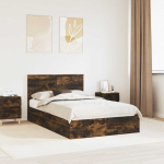 Laos voodi peaga Suitsetatud tamm 120 x 190 cm Tehispuit