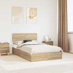 Laos voodi peaga sahtliga Sonoma tamm 120 x 200 cm Tehispuit