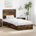 Laos voodi peaga Suitsetatud tamm 90 x 190 cm Tehispuit