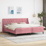 Voodiraam madratsiga madratsiga peaga Roosa 200 x 200 cm Samet