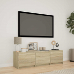LED-iga TV kapp Sonoma tamm 140 x 34 x 40 cm T&ouml;&ouml;deldud puit