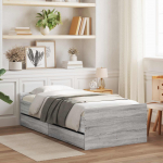 Voodiraam ladustamisega Betoonhall 80 x 200 cm Tehispuit