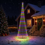 LED j&otilde;ulupuu 500 cm 550 LED-i Mitmev&auml;rviline Raud Must
