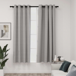Linase v&auml;limusega pimendavad kardinad 2 tk hall 140 x 175 cm