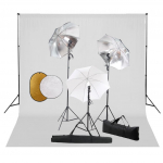 FOTOSTUUDIOKOMPLEKT LAMBID, VIHMAVARI, TAUSTAPILT JA REFLEKTOR