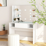Meigilaud LED-tuledega, 100x40x135 cm, valge