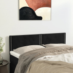 Voodipeatsid, must, 144x5x78/88 cm, samet