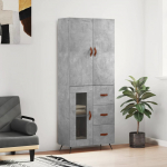 K&otilde;rge kapp, betoonhall, 69,5 x 34 x 180 cm,tehispuit