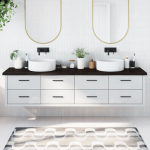 Vannitoa tasapind, tumepruun, 220x60x(2-4)cm t&ouml;&ouml;deldud t&auml;ispuit