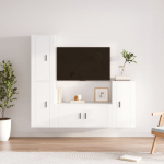 4-osaline telerikappide komplekt, valge, tehispuit