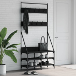 Riidenagi koos kingariiuliga, must, 90x34x184 cm