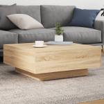 Diivanilaud LED-tuledega, sonoma tamm, 80 x 80 x 31cm