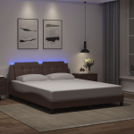VOODIRAAM LED-TULEDEGA, PRUUN, 160 X 200 CM, KUNSTNAHK