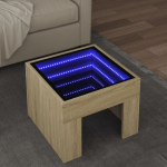 Diivanilaud LED-tuledega, sonoma tamm, 40x40x30cm