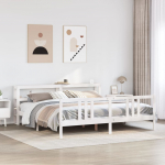 Voodiraam peatsiga ilma madratsita valge 200x200 cm