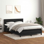 Kontinentaalvoodi madrats ja LED, must, 160x210 cm, samet