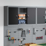T&ouml;&ouml;riistakapp riiuliga lukuga must ja hall 50 x 20 x 55 cm