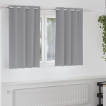 Kardinad r&otilde;ngastega 2 tk helehall 140 x 140 cm pol&uuml;ester
