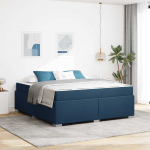 Voodiraam madratsiga Sinine 180 x 200 cm kangas