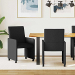 Ratastega S&ouml;&ouml;gi-toolid 2 tk Must 57 x 66 x 94 cm kangas