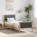 Voodiraam peatsiga pruun ja tumehall 80 x 200 cm M&auml;nnipuit