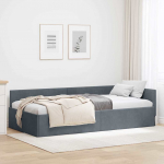 Nurga voodiraam peatsiga Tumehall 100 cm x 200 cm Samet
