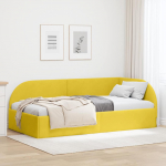 Nurga voodiraam peatsiga Kollane 80 cm x 200 cm Samet