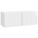Rippuv TV kapp K&otilde;rgl&auml;ikega valge 78,5 x 31 x 30 cm Tehispuit