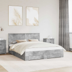 Voodiraam peatsiga sahtliga Betoonhall 160 x 200 cm Tehispuit