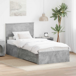 Voodiraam peatsiga sahtliga Betoonhall 90 x 200 cm Tehispuit