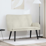 Kaks kohtaline diivan cream 115 x 61 x 87 cm Samet