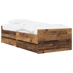 Voodiraam ladustamisega Vana puit 80 x 200 cm Tehispuit