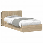 Voodiraam ladustamisega Sonoma tamm 100 x 200 cm Tehispuit