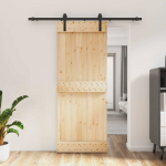 Liuguks naturaalne ja must 80 x 210 cm tahke m&auml;nnipuit