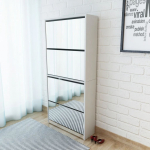 4 sahtliga kingakapp peegliga valge 63 x 17 x 134 cm