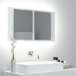 LED-peeglikapp k&otilde;rgl&auml;ikega valge 80x12x45 cm, akr&uuml;&uuml;l