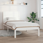 Voodi ilma madratsita, valge, 100 x 200 cm, m&auml;nnipuit