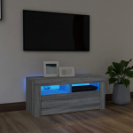 Telerialus LED-tuledega, hall sonoma tamm, 90 x 35 x 40 cm