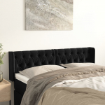 Voodipeats servadega, must, 163x16x78/88 cm, samet