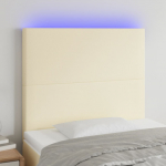 LED-voodipeats, kreemjas, 100x5x118/128 cm, kunstnahk