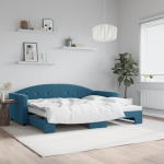 Diivanvoodi v&auml;ljat&otilde;mmatava osaga, sinine, 90x200 cm, samet